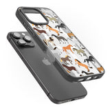 iPhone 16 Pro Max Horse Pattern Black Impact Phone Case