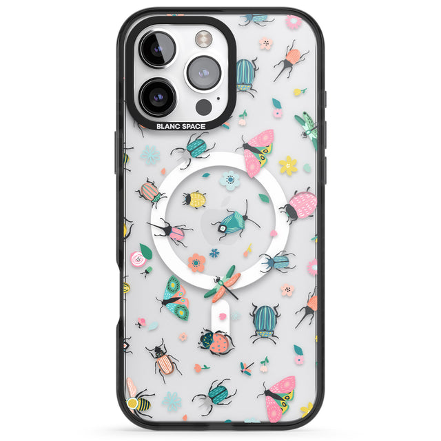 iPhone 16 Pro Max Spring Insects Black Impact Phone Case