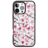 iPhone 16 Pro Max Sakura Watercolour Black Impact Phone Case