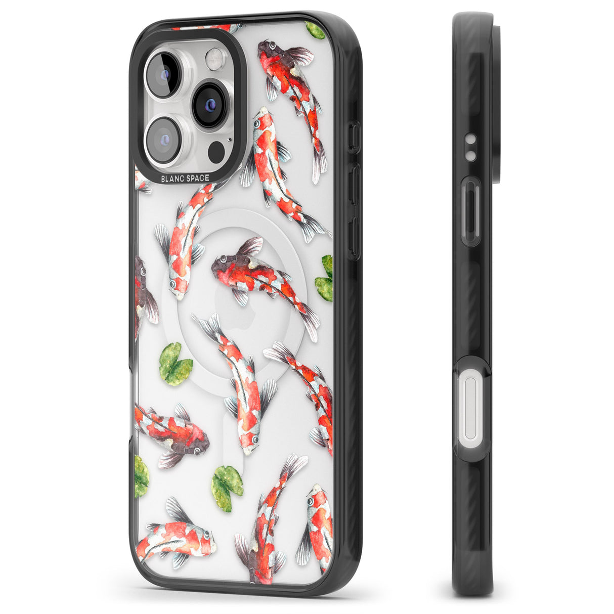 iPhone 16 Pro Max Koi Fish Japanese Watercolour Black Impact Phone Case