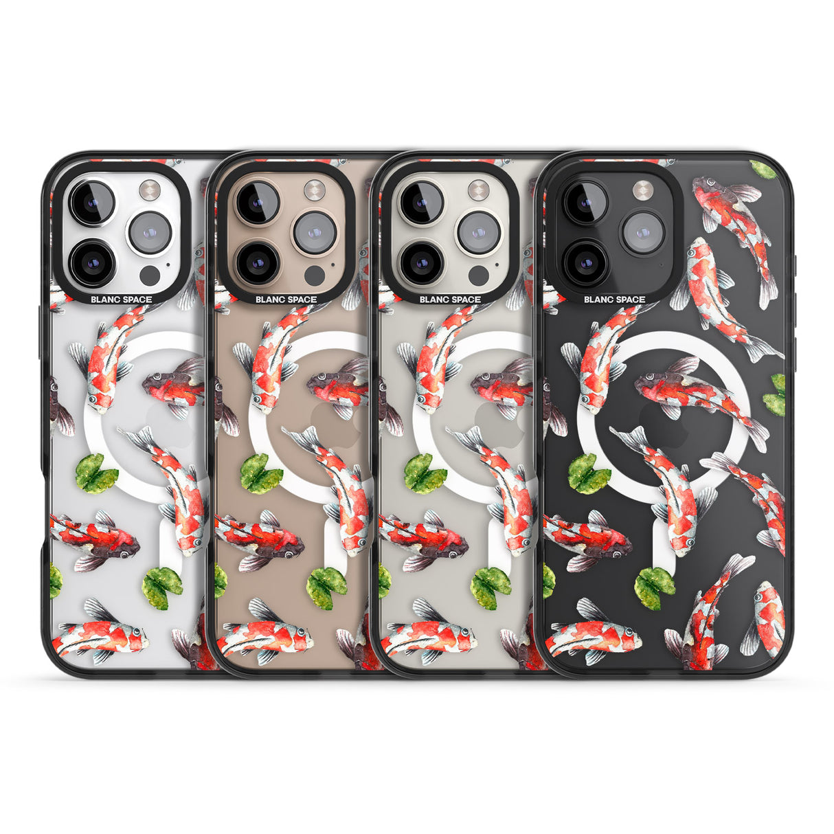 iPhone 16 Pro Max Koi Fish Japanese Watercolour Black Impact Phone Case