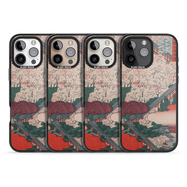 iPhone 16 Pro Max Vintage Japanese Illustrations Japanese City Black Impact Phone Case