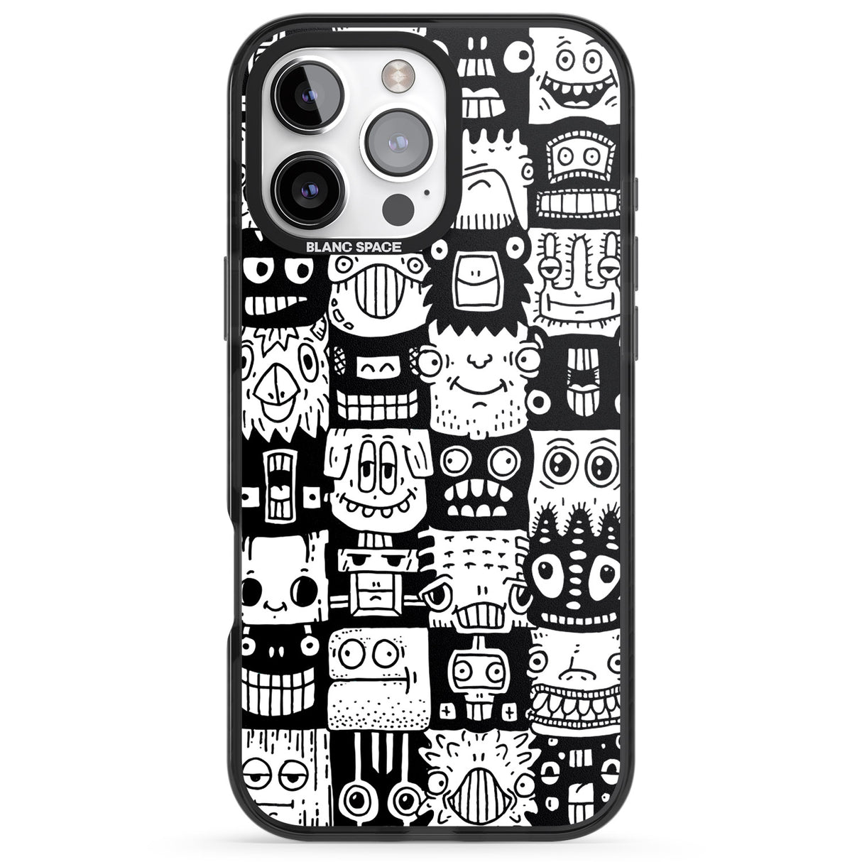 iPhone 16 Pro Max Checkerboard Heads Black Impact Phone Case