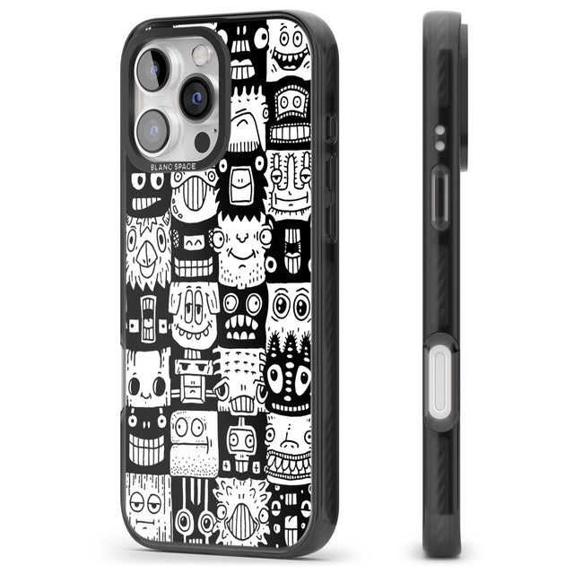 iPhone 16 Pro Max Checkerboard Heads Black Impact Phone Case