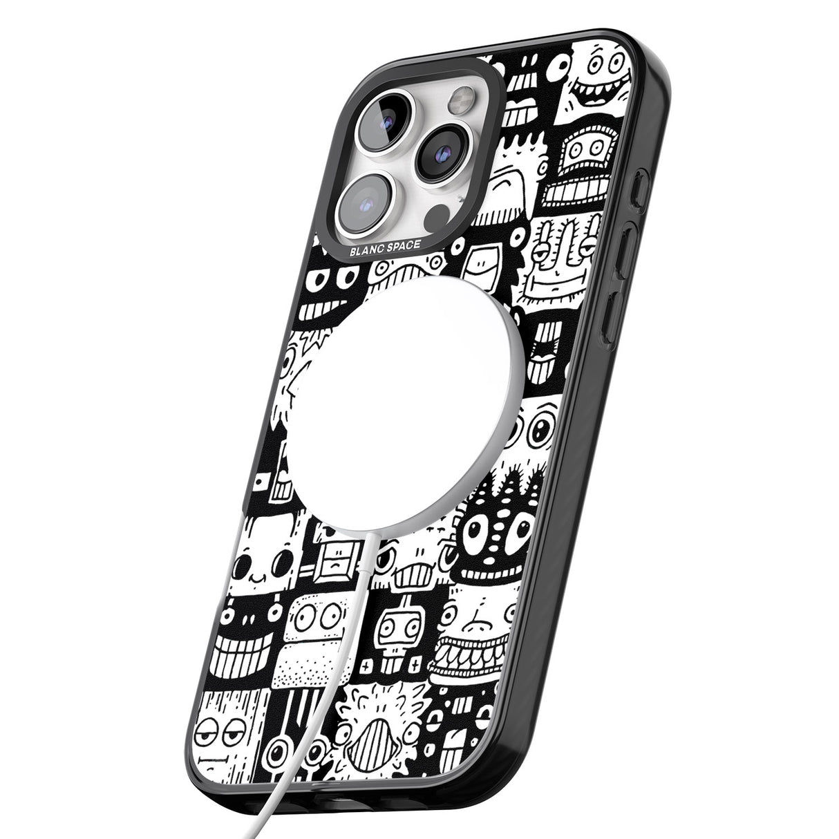 iPhone 16 Pro Max Checkerboard Heads Black Impact Phone Case