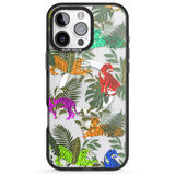 iPhone 16 Pro Max Colourful Tiger Jungle Cat Pattern Black Impact Phone Case