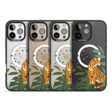 iPhone 16 Pro Max Large Tiger Clear Jungle Cat Pattern Black Impact Phone Case