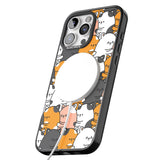 iPhone 16 Pro Max Spooning Cats Kawaii Pattern Black Impact Phone Case