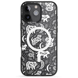 iPhone 16 Pro Max Forest Animal Silhouettes: White/Clear Black Impact Phone Case