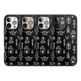 iPhone 16 Pro Max Tribal Palms - White on Black Black Impact Phone Case