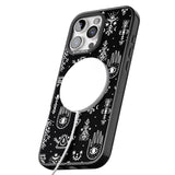 iPhone 16 Pro Max Tribal Palms - White on Black Black Impact Phone Case