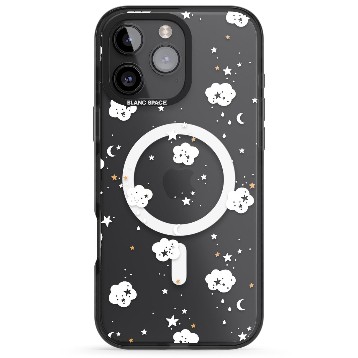 iPhone 16 Pro Max Stars & Clouds Black Impact Phone Case