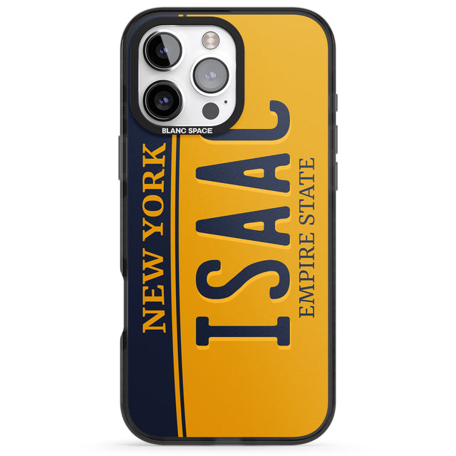 iPhone 16 Pro Max New York License Plate Black Impact Phone Case