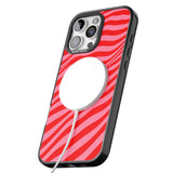 iPhone 16 Pro Max Pink & Red Distorted Line Black Impact Phone Case