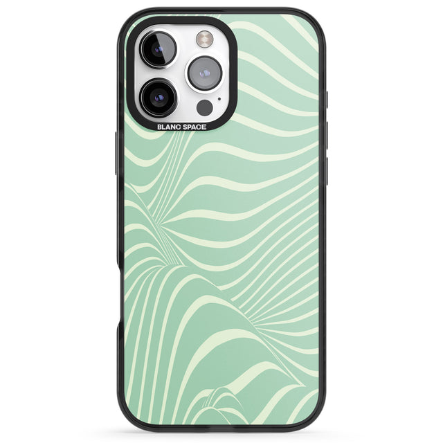 iPhone 16 Pro Max Mint Green Distorted Line Black Impact Phone Case