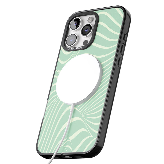 iPhone 16 Pro Max Mint Green Distorted Line Black Impact Phone Case