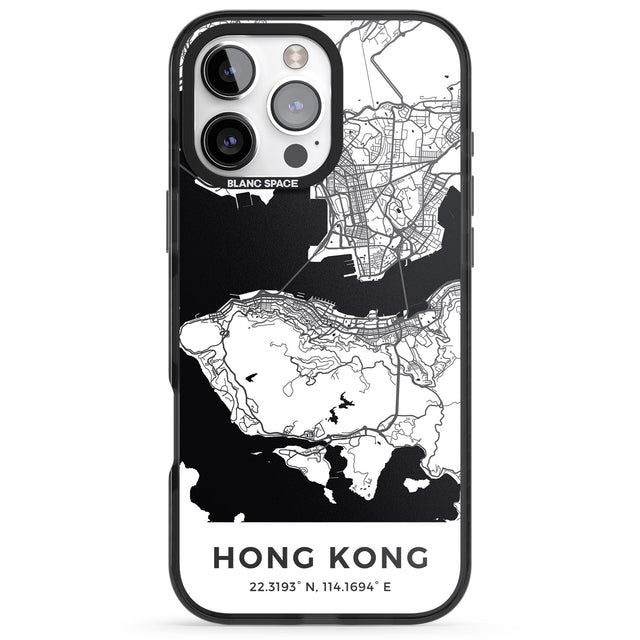 iPhone 16 Pro Max Map of Hong Kong Black Impact Phone Case