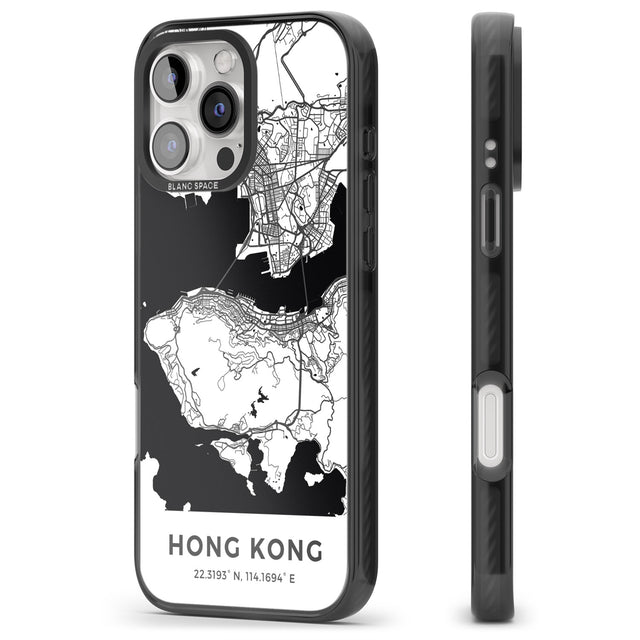 iPhone 16 Pro Max Map of Hong Kong Black Impact Phone Case