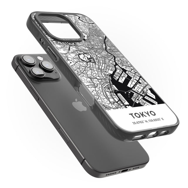 iPhone 16 Pro Max Map of Tokyo, Japan Black Impact Phone Case