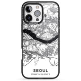 iPhone 16 Pro Max Map of Seoul, South Korea Black Impact Phone Case