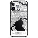 iPhone 16 Pro Max Map of Jacksonville, Florida Black Impact Phone Case