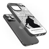 iPhone 16 Pro Max Map of Jacksonville, Florida Black Impact Phone Case