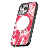 iPhone 16 Pro Max Red & White - Marbled Paper Black Impact Phone Case