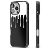 iPhone 16 Pro Max Melted Effect: White & Black Black Impact Phone Case