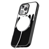 iPhone 16 Pro Max Melted Effect: White & Black Black Impact Phone Case