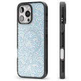 iPhone 16 Pro Max Light Blue Pattern Memphis Retro Pattern Design Black Impact Phone Case