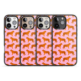 iPhone 16 Pro Max Tigers on Pink Pattern Black Impact Phone Case