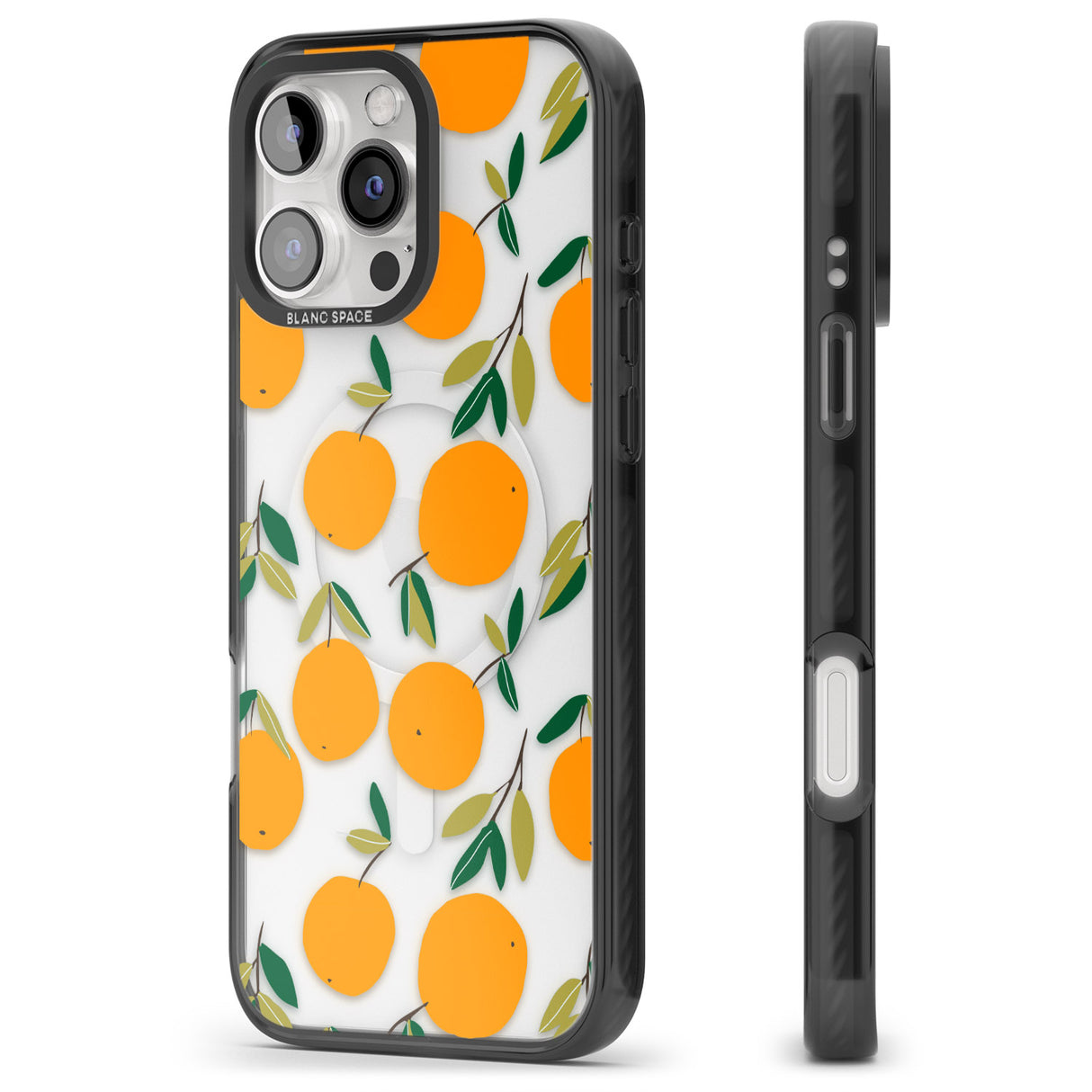 iPhone 16 Pro Max Oranges Pattern Black Impact Phone Case