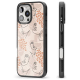 iPhone 16 Pro Max Leopard Print Stylish Abstract Faces Black Impact Phone Case