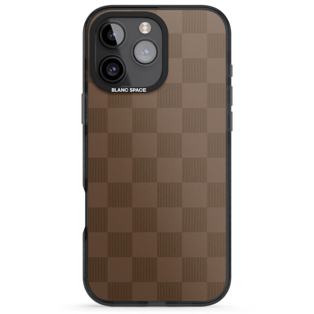 iPhone 16 Pro Max CHOCOLATE CHECKERED Black Impact Phone Case + Magsafe