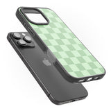 iPhone 16 Pro Max SEAFOAM CHECKERED Black Impact Phone Case + Magsafe