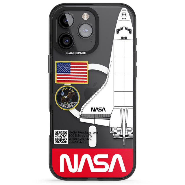 iPhone 16 Pro Max NASA Apollo 11 Black Impact Phone Case