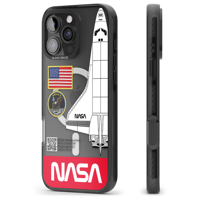 iPhone 16 Pro Max NASA Apollo 11 Black Impact Phone Case