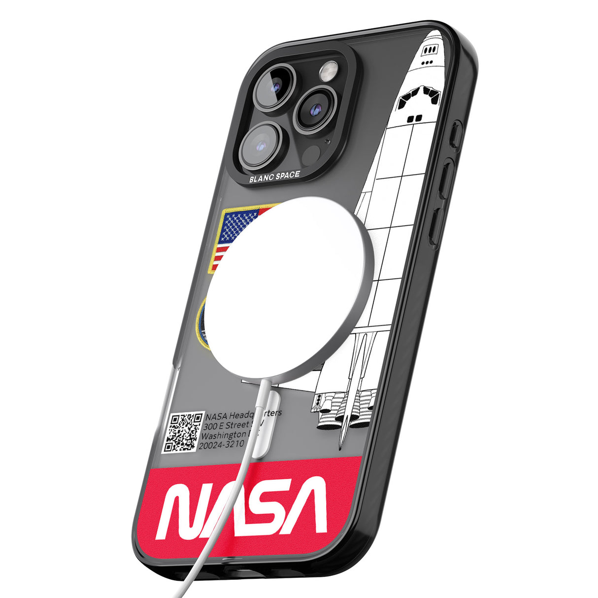 iPhone 16 Pro Max NASA Apollo 11 Black Impact Phone Case