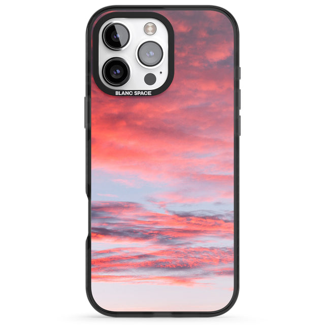 iPhone 16 Pro Max Pink Cloudy Sunset Photograph Black Impact Phone Case