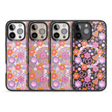 iPhone 16 Pro Max Peace, Love and Flowers Pattern Black Impact Phone Case