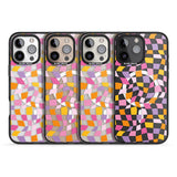 iPhone 16 Pro Max Wonky Squares Pattern Black Impact Phone Case