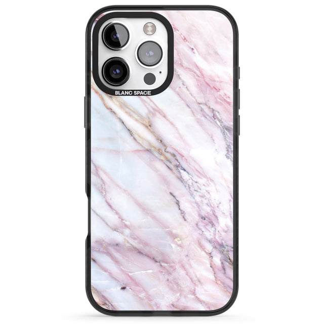 iPhone 16 Pro Max Pink & Purple Marble Black Impact Phone Case