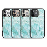 iPhone 16 Pro Max Turquoise Aqua Onyx Marble Black Impact Phone Case