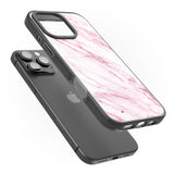 iPhone 16 Pro Max White & Pink Onyx Marble Texture Black Impact Phone Case