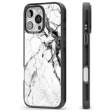 iPhone 16 Pro Max Black & White Stormy Marble Black Impact Phone Case