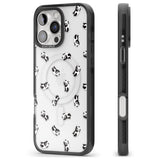 iPhone 16 Pro Max Tiny Panda Pattern Black Impact Phone Case