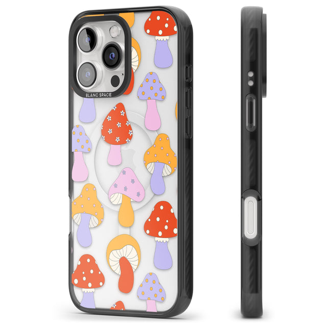 iPhone 16 Pro Max Happy Shrooms Black Impact Phone Case