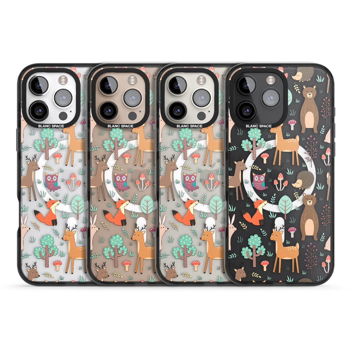 iPhone 16 Pro Max Wildlife Pattern Black Impact Phone Case