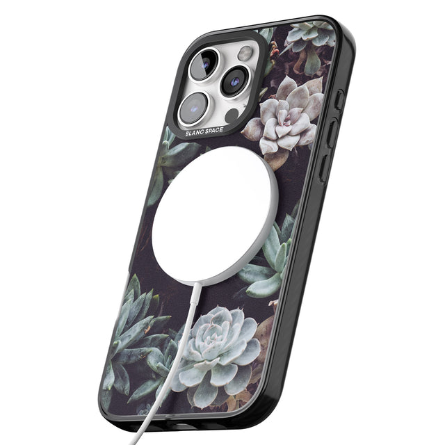 iPhone 16 Pro Max Mixed Succulents - Real Botanical Photographs Black Impact Phone Case