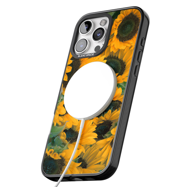 iPhone 16 Pro Max Sunflowers Black Impact Phone Case